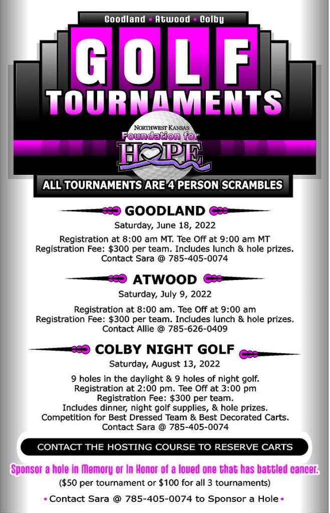 2022 Goodland Golf Tournament Northwest Kansas Foundation for Hope